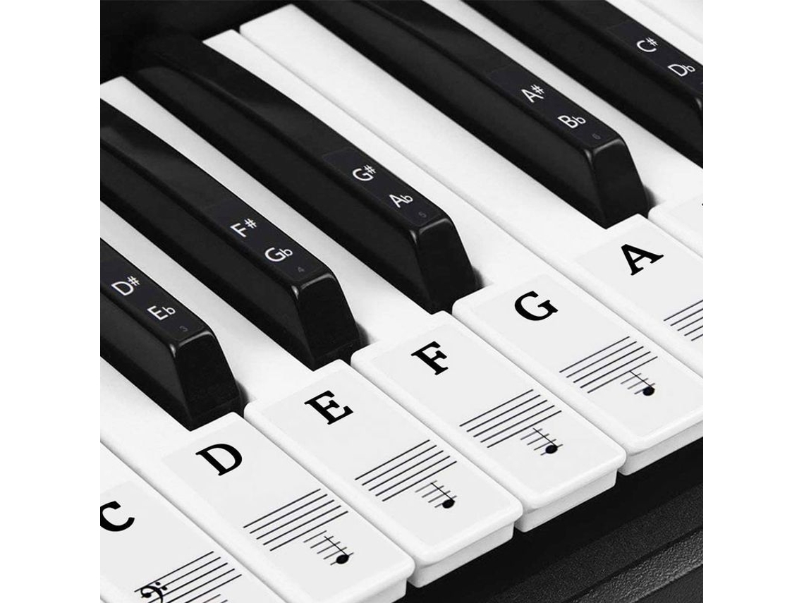 Pegatinas Para Teclas De Piano De 88 Teclas, Transparentes, Reutilizables, De Fácil Instalación, Compatibles Con Casio, Yamaha Y Roland.