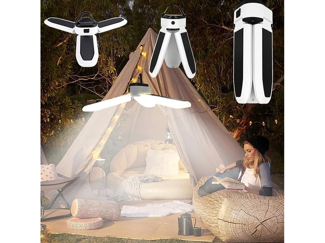 Linterna Solar Led Portátil Recargable, Lámpara De Camping, Resistente Al Agua, Modo Versátil.