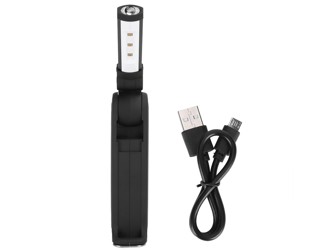 Lámpara de limpieza LED UVC portátil de 3 W (modelo 2026) con doble fuente de luz, carga USB, para el hogar y el trabajo, plegable.