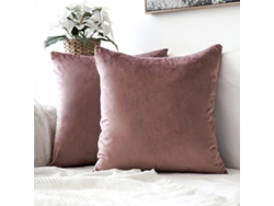 2026-paquete De 2 Fundas De Almohada Cuadradas Decorativas Suaves De Terciopelo 45x45 Cm Sin Relleno Rosa Oscuro