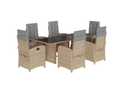 Maison Exclusive - Set Comedor De Jardín 7 Pzas Con Cojines Ratán Sintético Beige