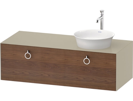 DURAVIT Tulip blanco, mueble de baño colgado en la pared, ancho 1300 x profundidad 550mm, con 1x extraíble, con tirador, WT4982R