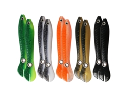 10 Señuelos De Pesca Blandos De 10 Cm Y 6 G Con Cola De Pala Para Lubina Y Trucha.