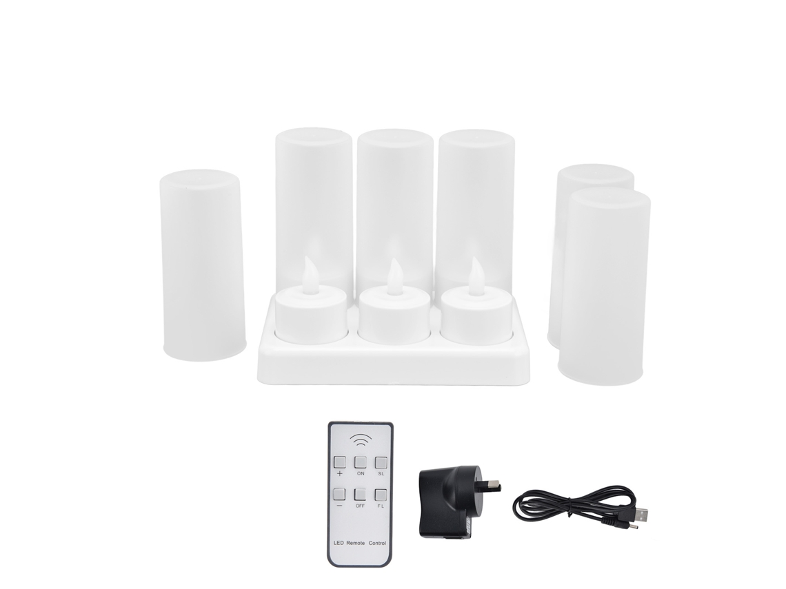 Vela LED reutilizable 2026, sin llama falsa, eléctrica, para bodas, fiestas, mesa de comedor, enchufe de 100-240 V.