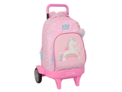 Mochila Escolar Con Ruedas Glow Lab Rosa 33 X 45 X 22 Cm