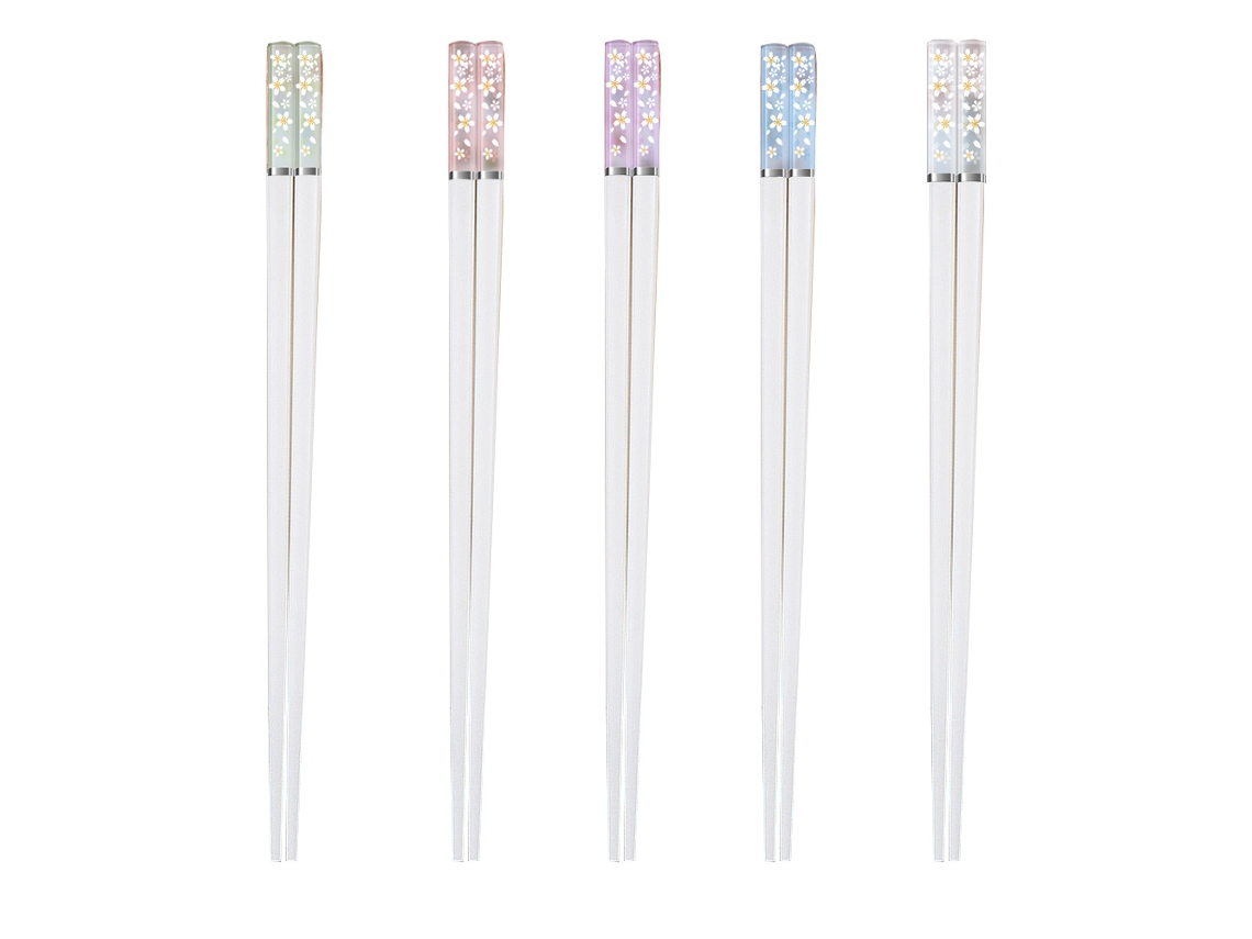 Palillos de fibra de vidrio - 5 pares reutilizables con estampado floral JEIIBRZUI