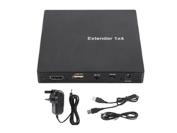 Extensor Splitter Kvm Hdmi 1x4 200m 1080p 60hz Plugue Uk Para Pc Laptop Set Top Box