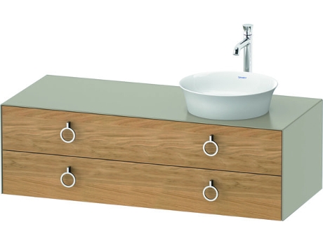 DURAVIT Tulip blanco, mueble de baño colgado en la pared, ancho 1300 x profundidad 550mm, con 2 cajones, con tirador, WT4992R