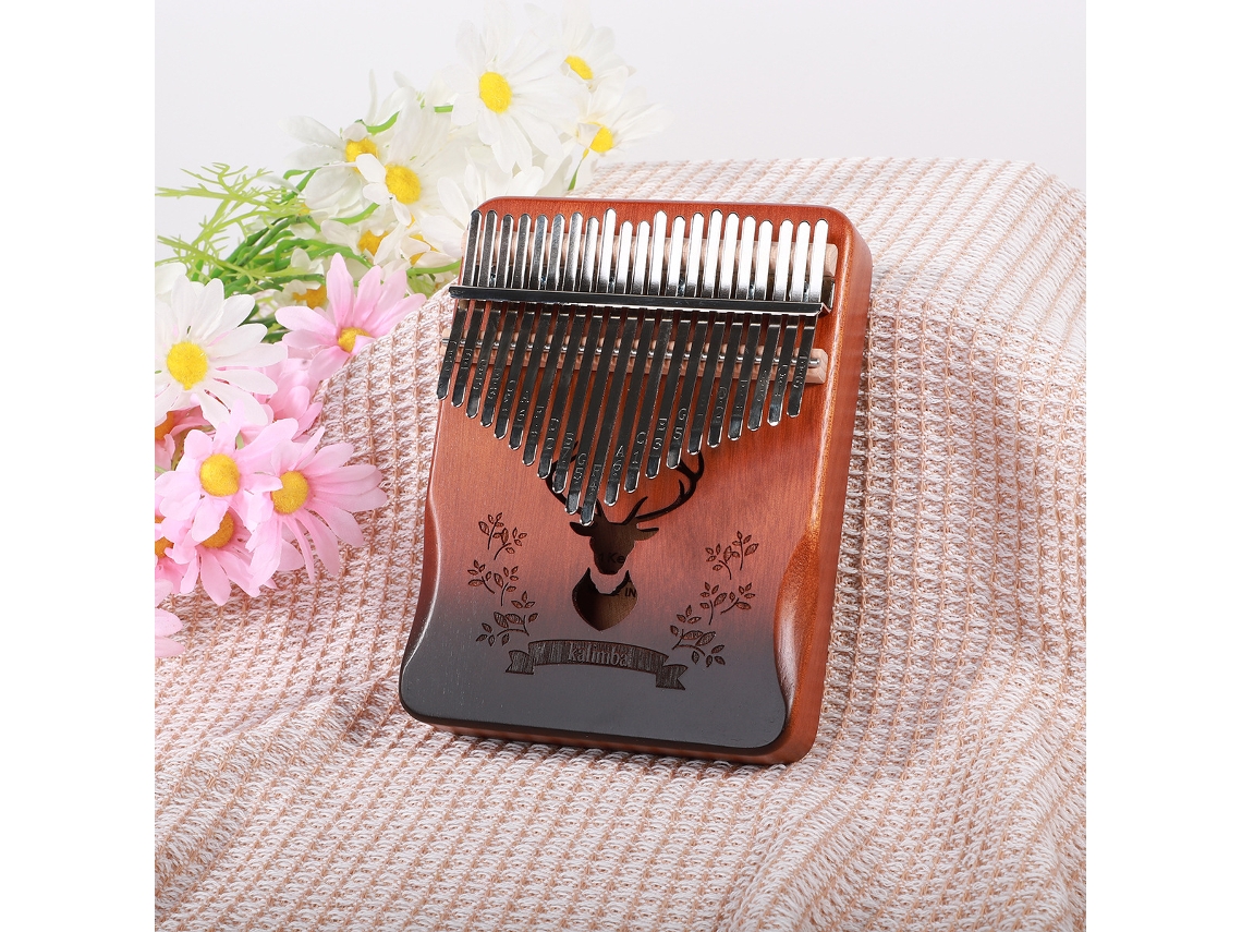 Piano de pulgar Kalimba de 21 teclas Siurn Forest Deer, marrón oscuro