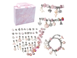 Bjww-kit De Criação De Bijuterias Com Pérolas Diy Para Crianças, Pulseiras Exquisitas Com Acessórios Abundantes, Cor Rosa