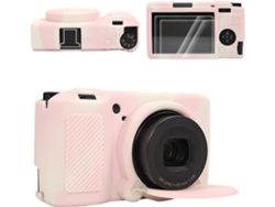 Funda EIFSON para Ricoh Griii/griiix, con protector de pantalla y tapa de lente extraíble (compatible, color rosa jaspeado).