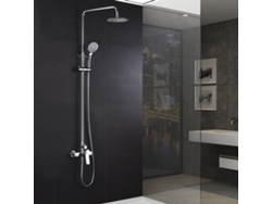 Columna de ducha monomando cromada en acero y latón con barra extensible, rociador antical extraplano Imex BDX023 Luxor