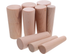 Juego De 9 Tapones Cónicos De Madera Natural