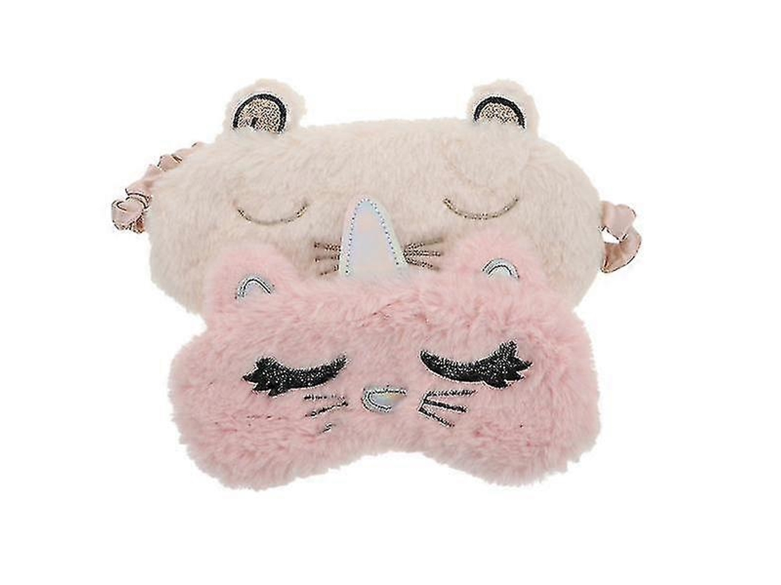 2 Máscaras Oculares Creativas Bonitas Para Dormir Reposo (rosa/branco)