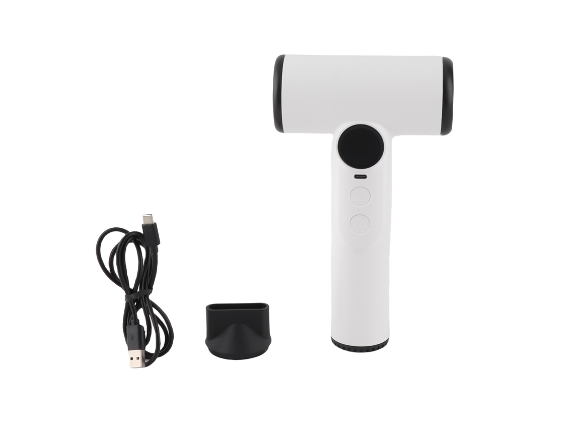 Secador de pelo inalámbrico recargable por USB, ligero y portátil para viajar.
