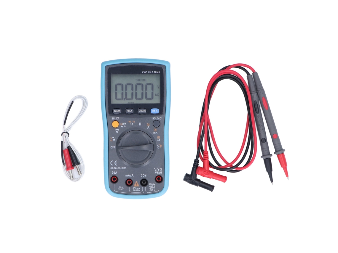 Multímetro Digital Lcd Con Rango Automático Para Medir Corriente, Voltaje, Capacitancia Y Resistencia.