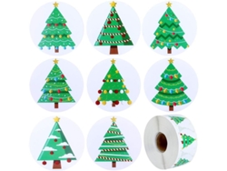 500 Rollos De Pegatinas De Árboles De Navidad Para Decoración, Manualidades Y Scrapbooking.