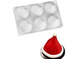 JEIIBRZUI Molde de Silicone para Mousse de Natal em Formato de Chapéu de Papai Noel Modelo Jsc2640 137G Cor Branca