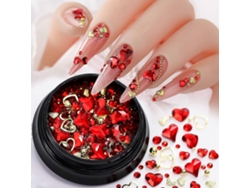 Uñas de lujo en 3D con diamantes de imitación, colgantes, diseños de uñas brillantes, joyería de cristal, joyería colgante para manicura, diamantes Hengrongshen