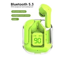 Auriculares Inalámbricos Air Alimentación Led Inalámbrica Pantalla Digital Sonido YIZHOOD Bluetooth Verde