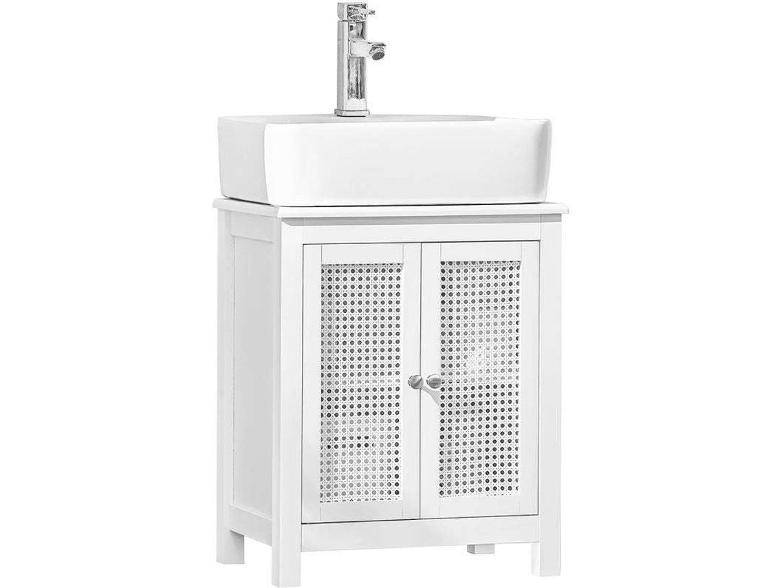 Armario para Debajo del Lavabo con 2 Niveles y 2 Puertas SOBUY BZR35-W (Blanco - 50x33x60 cm)