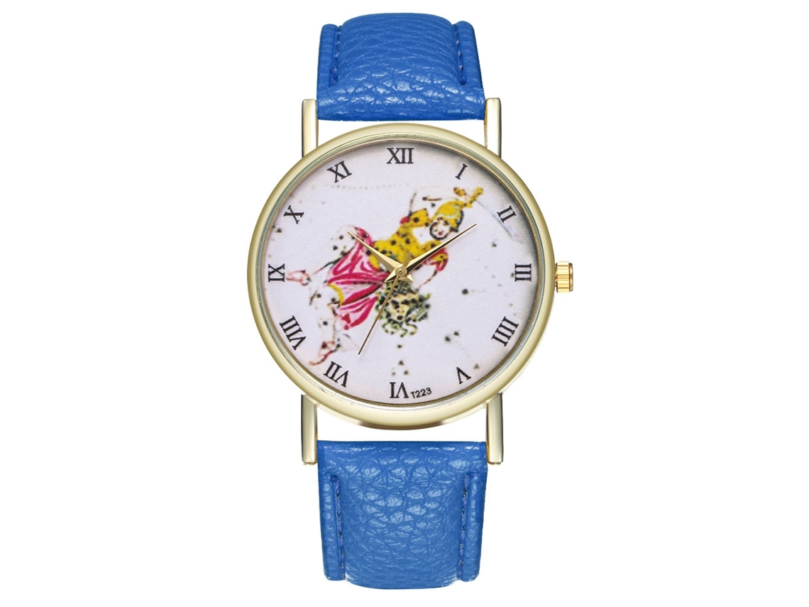 Reloj De Pulsera Unisex De Cuarzo Con Cubierta De Piel Sintética, Ajustable, Estilo Casual, Color Azul Marino.