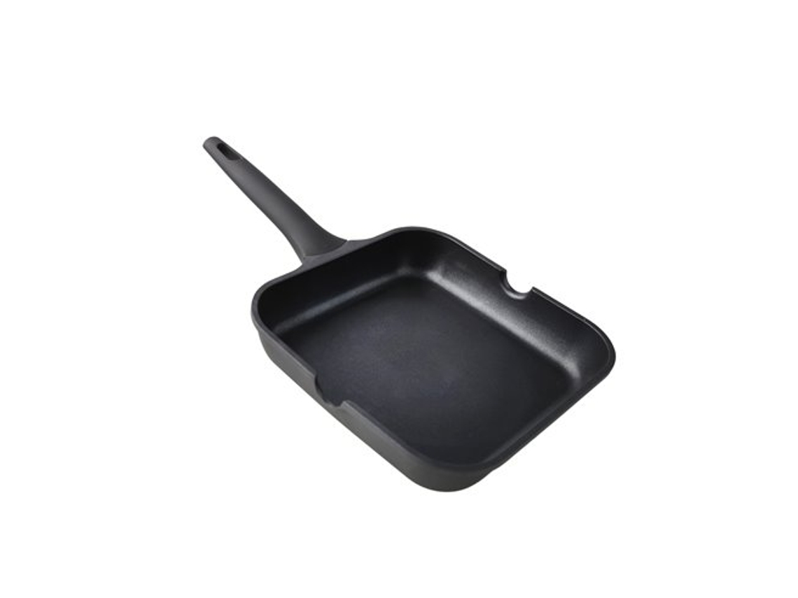 Grill Aluminio Fundido Xylán Liso Mango Fijo 28cm