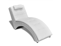 Sofá Chaise Longue con Almofada (Cuero Artificial - Blanco)