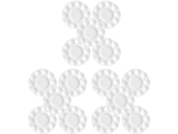 Juego De 15 Bandejas Redondas De Plástico Blanco De 17 Cm Para Pintura, Paletas De Mezcla De 11