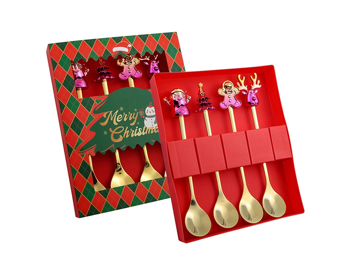Set de Cubiertos Navideños - Cuchara de Acero Inoxidable RNEMITERY