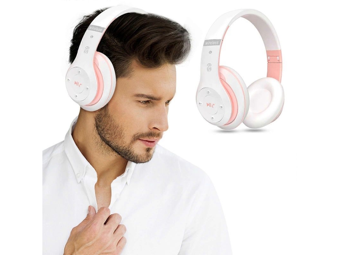 Auriculares Bluetooth Inalámbricos Con Ranura Para Tarjeta Sim, Función De Llamada Por Radio, Para Negocios - Rosa