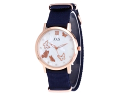 Reloj De Pulsera Sencillo Para Mujer Con Correa De Nailon Y Movimiento De Cuarzo (azul)