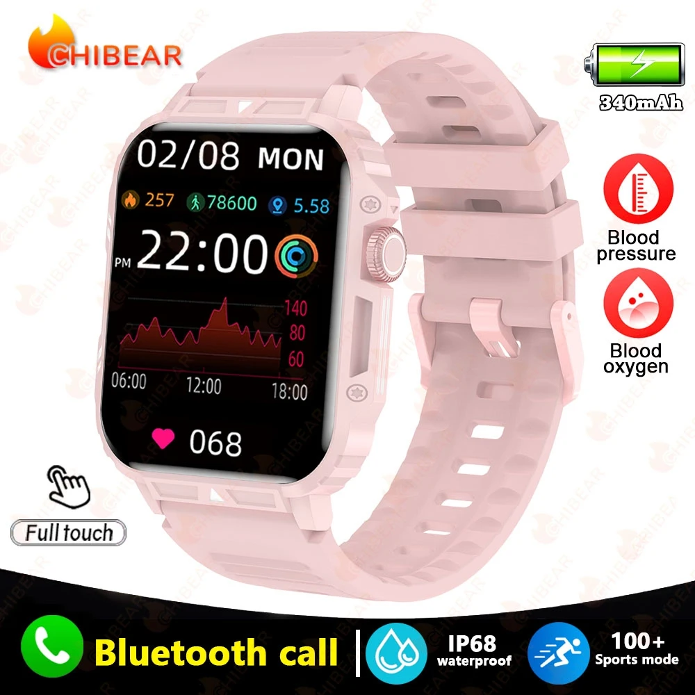 Reloj Inteligente (correa De Silicona Rosa), Gps, Monitorización De La Salud, Resistente Al Agua, Voz Con Ia, Llamadas Bluetooth.