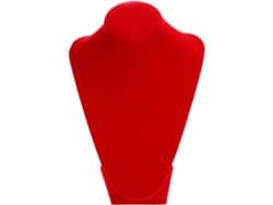 Soporte Expositor De Collares Con Forma De Busto De Maniquí Rojo, 25 X 18 X 15 Cm, Terciopelo Para Exhibición De Joyas.