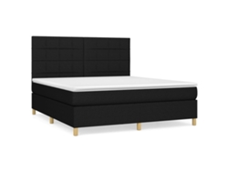 Maison Exclusive - Cama Box Spring Con Colchón Tela Negro 160x200 Cm
