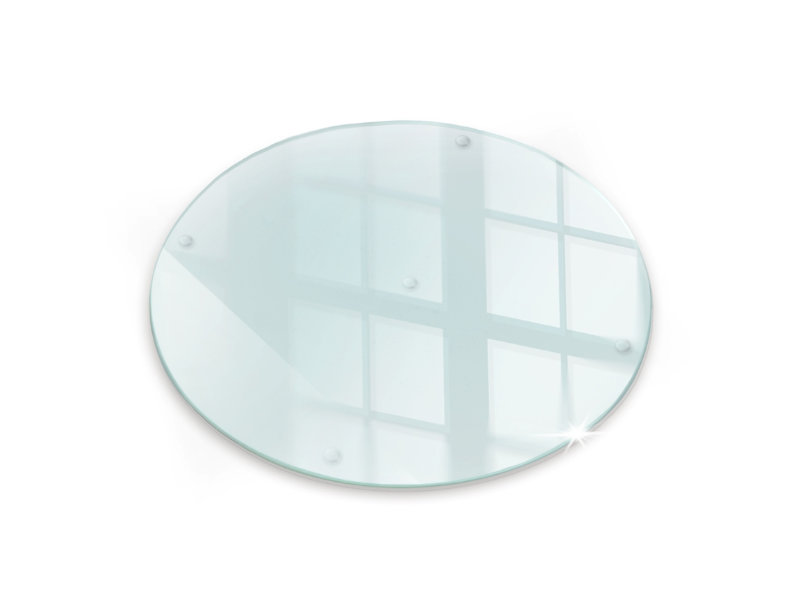 Tabla de vidrio redondo para cocina Espelharte, Vidrio transparente fi30 cm