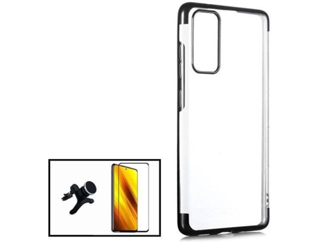 Kit Funda, Protector y Soporte Huawei P Smart 2021 PHONECARE Negro