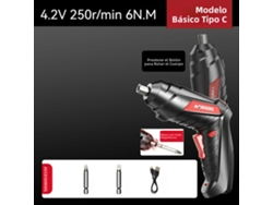 (modelo C Básico) Juego De Destornilladores Eléctricos Inalámbricos Recargables De 4,2 V Con Batería Y Taladro
