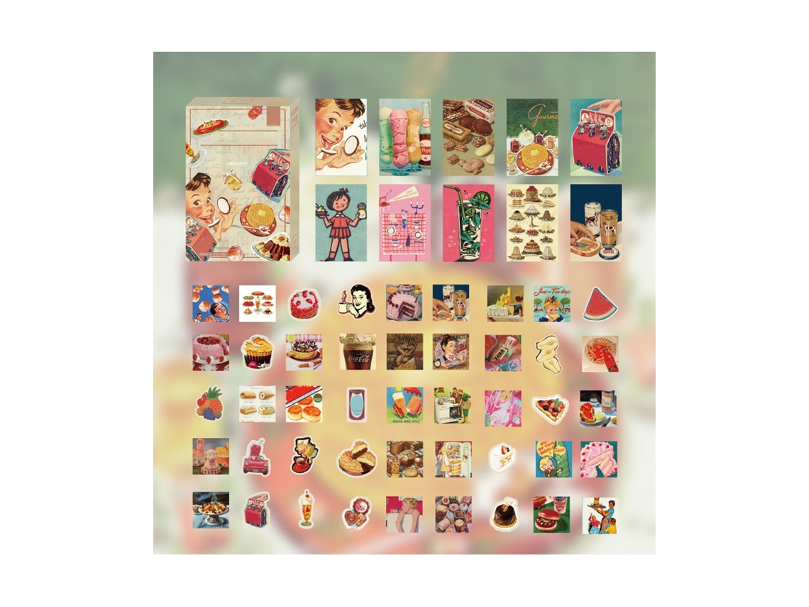 55 Pegatinas De Scrapbooking De Comida Diy Con Patrones Ricos, Snacks Bonitos Y Bebidas Kawaii Para Libretas Y Planificadores