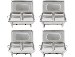 Juego de servicio para buffet, acero inoxidable, ideal para eventos, color plata.