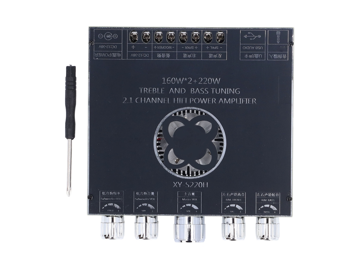 Placa De Amplificador Bluetooth Xy S220h 2.1 Canais Chip Tpa7498 160wx2 + 220w Digital 12-38v