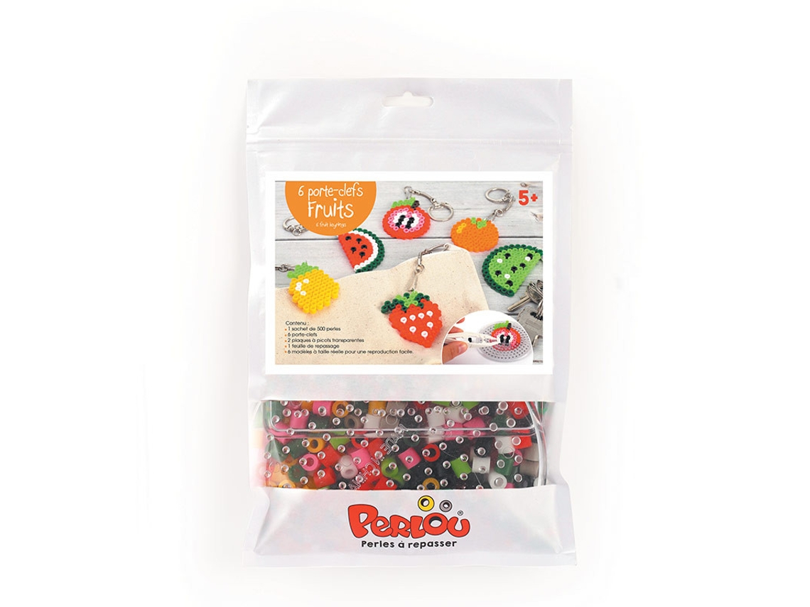 Juego de Mosaico GRAINE CRÉATIVE Kit de Miçangas para Passar a Ferro 6 Chaveiros de Frutas