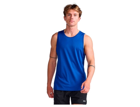 Camiseta sin Mangas de Hombre para Fitness 2XU Aero Azul (2XL)