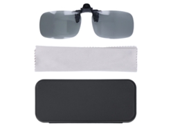 Gafas de sol polarizadas con clip para uso diurno y nocturno, portátiles, para pesca y senderismo, color negro y gris.