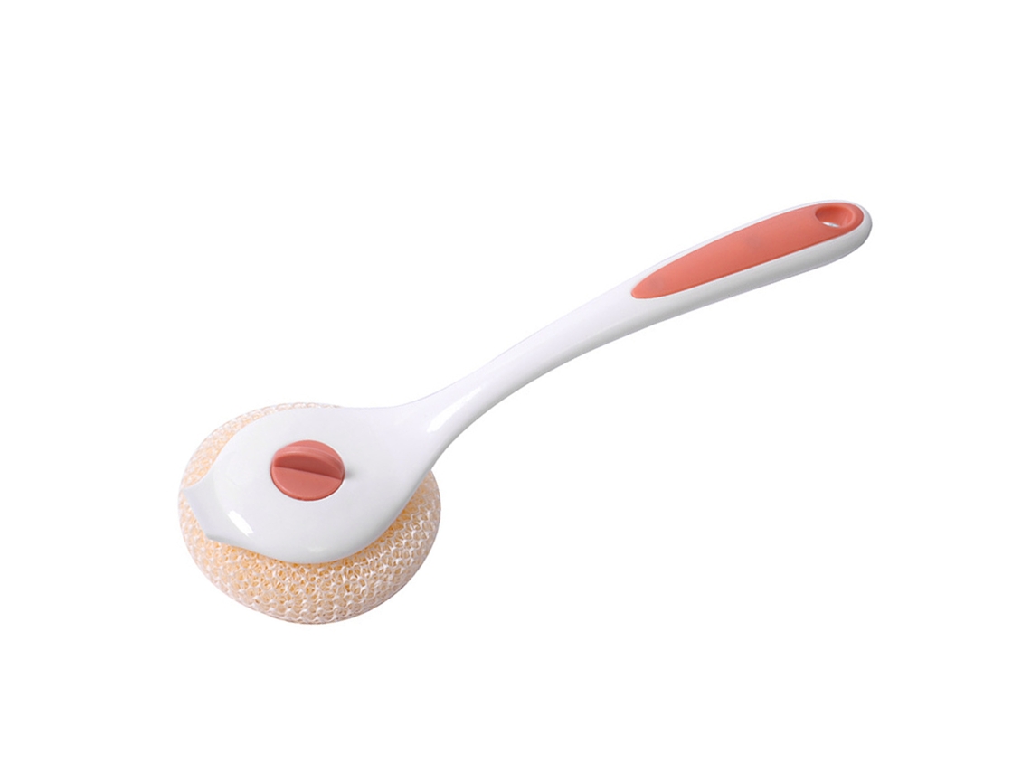 Cepillo De Limpieza Para Ollas Y Sartenes Con Mango Largo, Suave Y Que No Raya, Desmontable, Blanco.