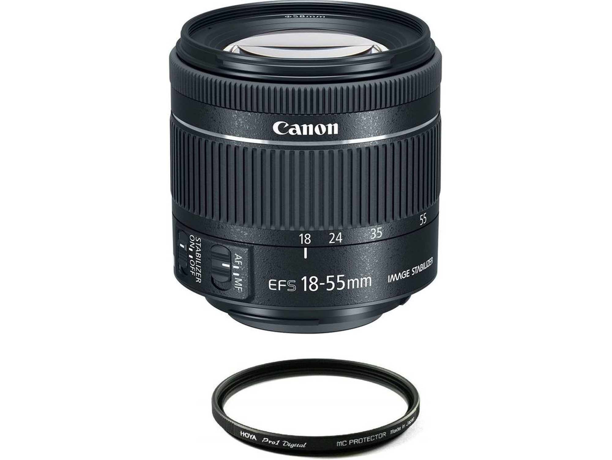 Objetivo CANON EF-S 18-55mm F4-5.6 IS STM + Hoya 58mm PRO 1D Protector