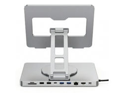 Base de acoplamiento con soporte para 360º HDMI, red USB 3.0, PD, 100 W, compatible con DeX para Samsung Galaxy Tab S9 | Plus | Ultra