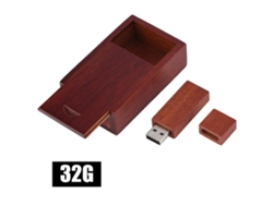 Memoria USB (32 GB de almacenamiento, carcasa de madera) Memoria USB Creative de palisandro en carcasa cuadrada