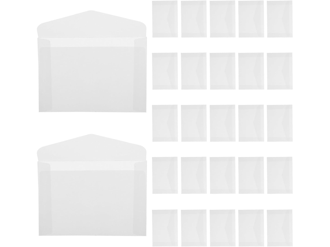 100 sobres de papel cristal para recuerdos de boda, mini sobres para entradas, sellos y semillas.