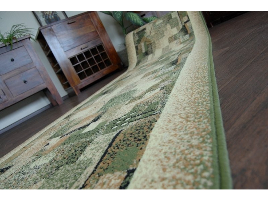 Alfombra de Pasillo Bcf Impresja Verde Aceituna 120 cm